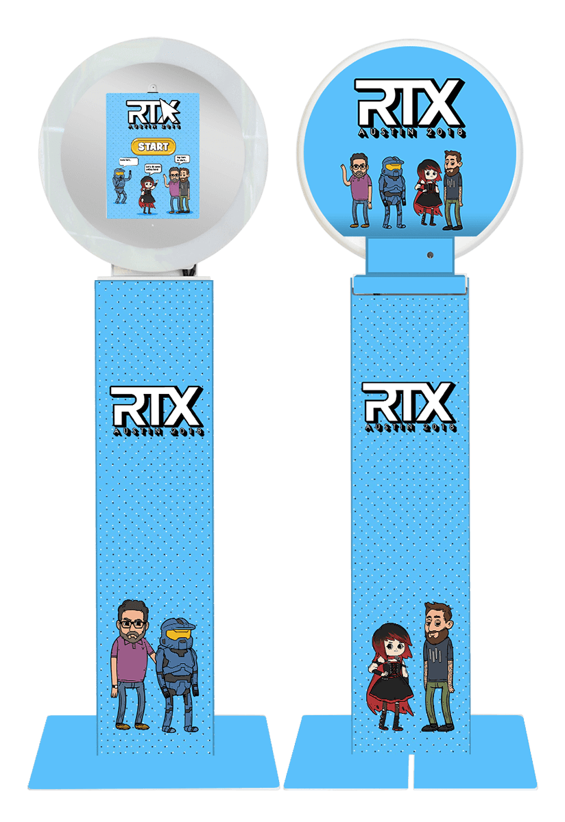 GIFpod Photo Booth with Blue Vinyl Wrap for RTX Austin